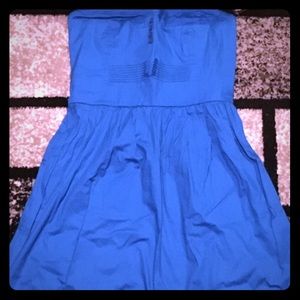 Cute strapless electric blue mini dress